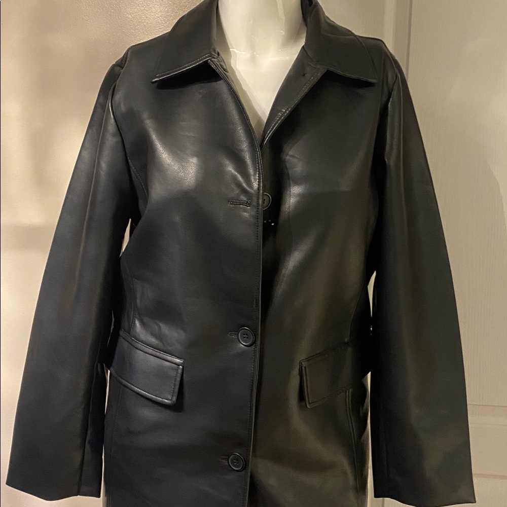 Rebecca Minkoff Black Vegan Leather Trench - L - Picture 7 of 12